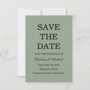 Save The Date Élégant Mariage Floral Ornate Sage Vert