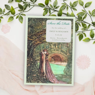 Save The Date Élégant Mariage forestier Art Nouveau Vintage