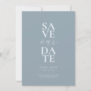 Save The Date Élégant Mariage minimaliste Dusty Blue