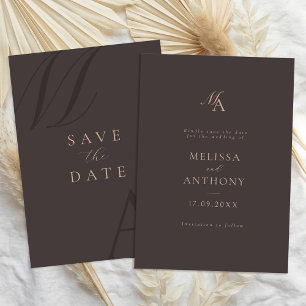 Save The Date Élégant Mariage Minimaliste Moderne Monogramme Mar
