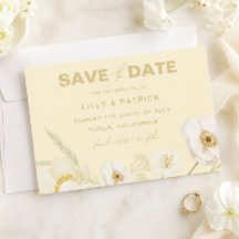 Élégant mariage moderne botanique jaune beurre