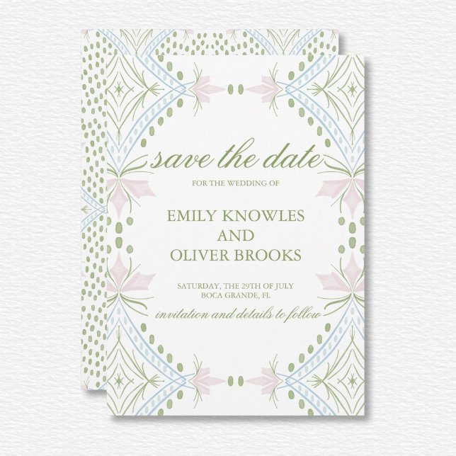 Save The Date Élégant Mariage Motif Diamond (Créateur téléchargé)