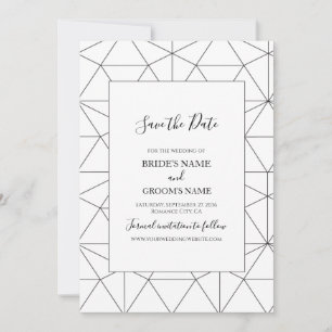 Save The Date Elégant Mariage Motif Géométrique Enregistrer La D
