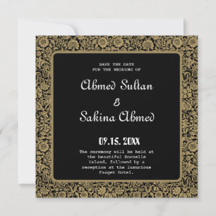 Save The Date Élégant Mariage musulman Nikah