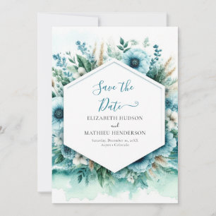 Save The Date Elégant Mariage nautique aquarelle