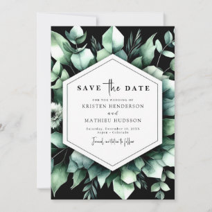 Save The Date Élégant Mariage numérique Eucalyptus