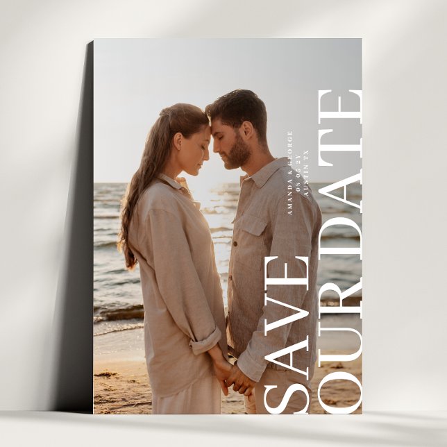Save The Date Élégant Mariage photo deux (Créateur téléchargé)