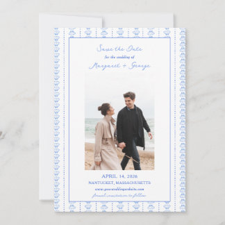 Save The Date Elégant Mariage photo du littoral de Coquillages B
