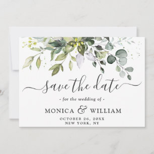 Save The Date Elégant Mariage PHOTO Eucalyptus 3