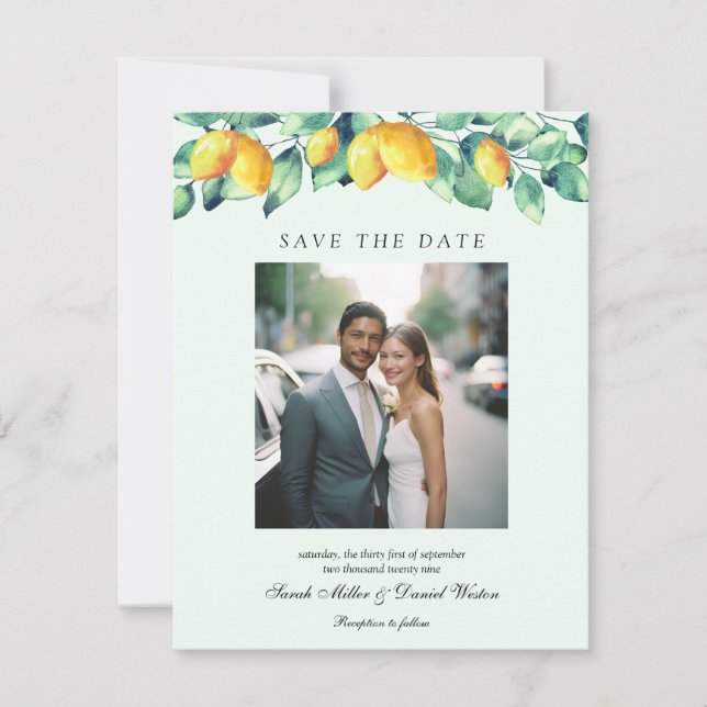 Save The Date Élégant Mariage photo Toscane (Devant)