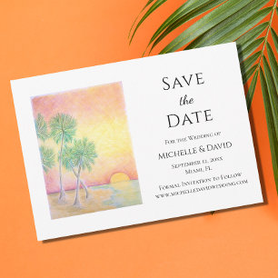 Save The Date Elégant Mariage Tropical Beach Enregistrer La Date