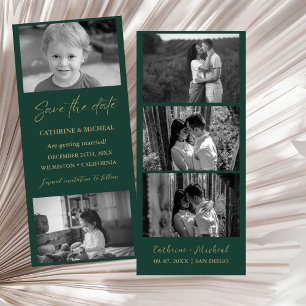 Save The Date Élégant Mariage vert Photo cabine cadre bande