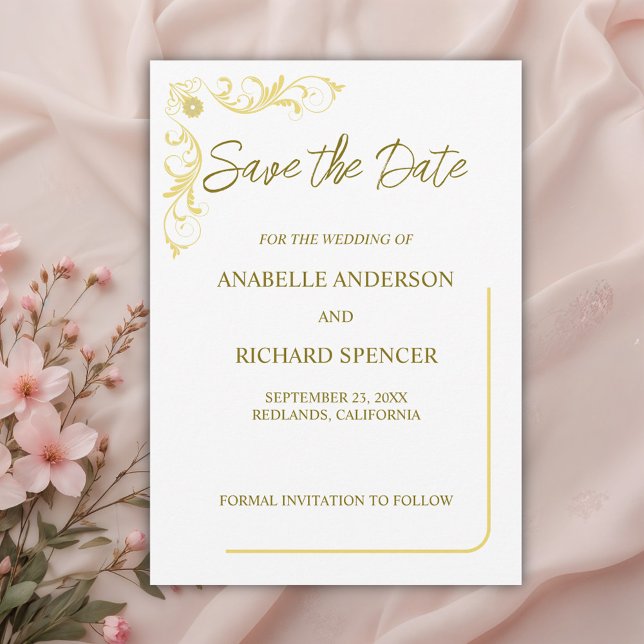Save The Date Élégant Mariage Victorien Enregistrer La Date (Créateur téléchargé)