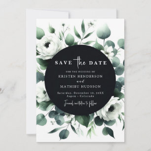 Save The Date Élégant minimal Eucalyptus Mariage numérique