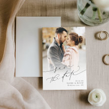 Elegant Minimalist Modern Chic Script Photo  