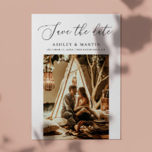 Save The Date Élégant minimaliste élégant mariage photo