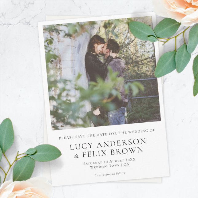 Save The Date Élégant minimaliste | Modern Chic Mariage photo (Créateur téléchargé)