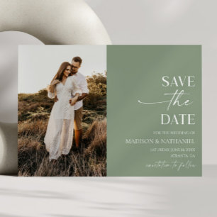 Save The Date Élégant minimaliste moderne Mariage vert Sage