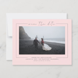Save The Date Élégant minimaliste moderne rose Enregistrer la ph