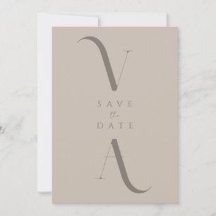 Save The Date Élégant minimaliste moderne Taupe Mariage