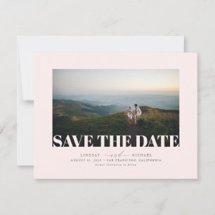 Save The Date Élégant minimaliste rose clair Enregistrer la phot
