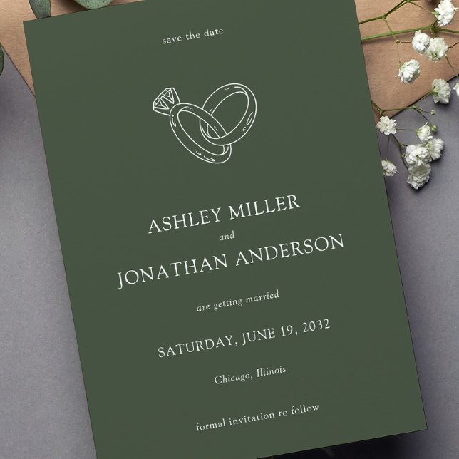 Save The Date Élégant Moderne Éléments simples Mariage (Créateur téléchargé)