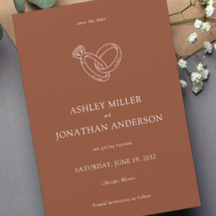 Save The Date Élégant Moderne Éléments simples Mariage
