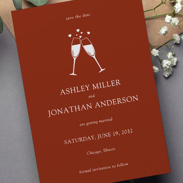 Save The Date Élégant Moderne Éléments simples Mariage (Créateur téléchargé)