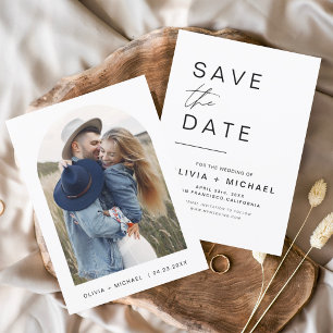 Save The Date Élégant moderne Enregistrer la date Photo Minimali