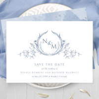 Élégant monogramme d'aquarelle bleu foncé