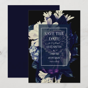 Save The Date Élégant Moody Dark Floral Mariage