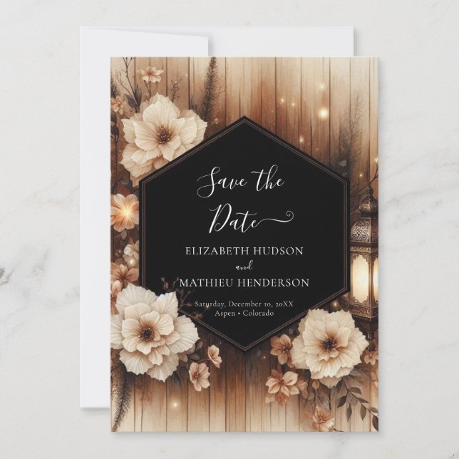 Save The Date Elégant Nature Rustique Mariage (Devant)
