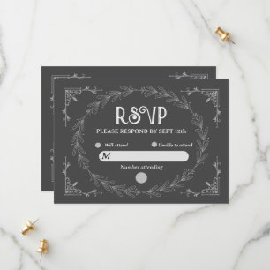 Save The Date Elegant Noir Deco   Mariage Noir et Blanc