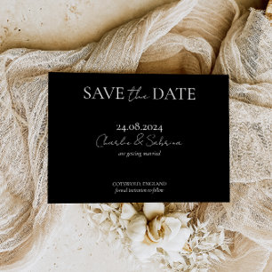 Save The Date Élégant noir gothique Enregistrer la date Invitati