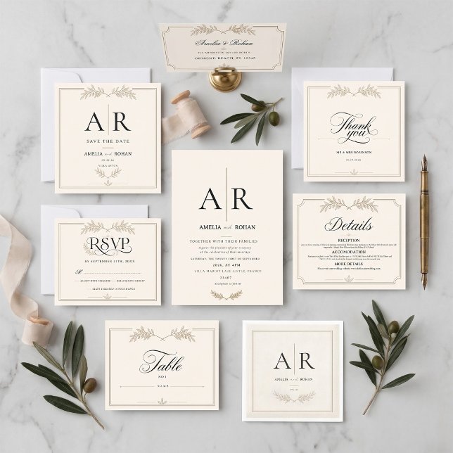 Save The Date Élégant nom monogramme écriture mariage (Créateur téléchargé)
