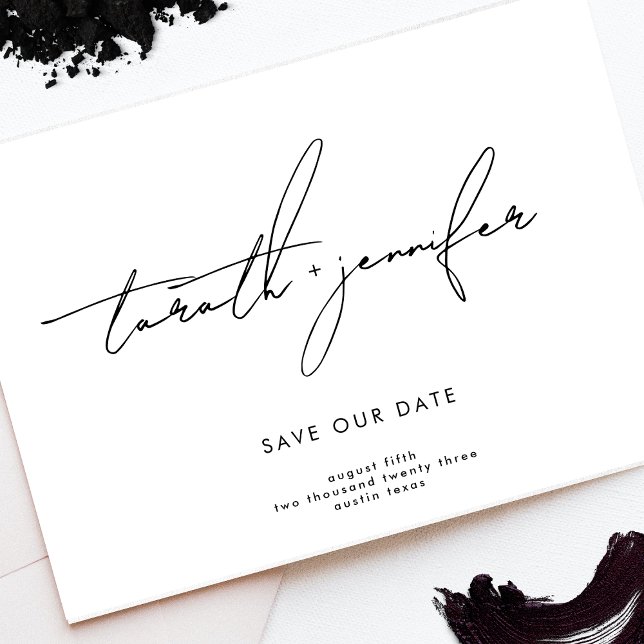 Save The Date Élégant NOMS Personnalisés Modernes | Photo (Créateur téléchargé)