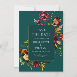 Save The Date Élégant Nouveau Jardin Fleurs Mariage