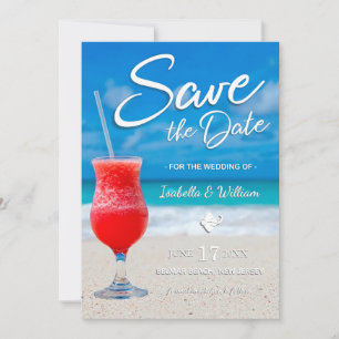 Save The Date Élégant Ocean Beach Summer Drink Enregistrer la da