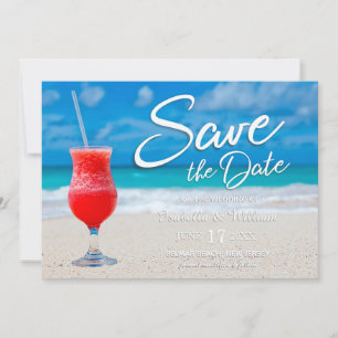 Save The Date Élégant Ocean Beach Summer Drink Enregistrer la da