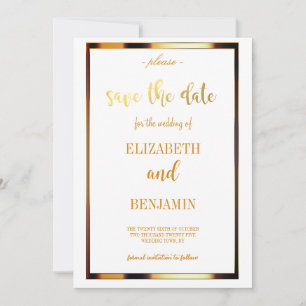 Save The Date Élégant or classe minimaliste à conserver pour la 