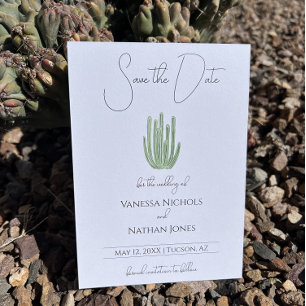 Save The Date Élégant Organ Pipe Cactus Enregistrer La Date Invi