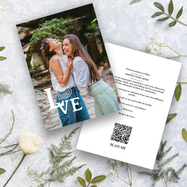 Save The Date Elegant Photo Luxury Trendy Love Quote Wedding (Créateur téléchargé)