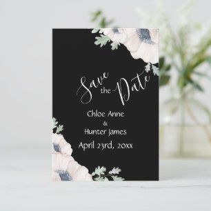 Save The Date Élégant Poppy Floral Chic Moderne Simple