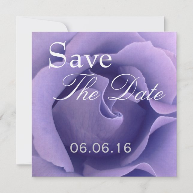 Save The Date Elégant PURPLE Rose mariage Enregistrer la date In (Devant)