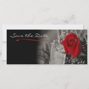 Save The Date Élégant Rose rouge noir et blanc Enregistrer la da