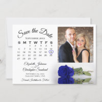 Élégant Royal Blue Rose Calendrier et Mariage phot