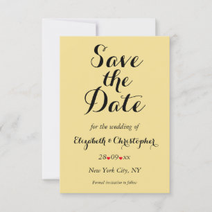 Save The Date Élégant Script Faux Gold Black Mariage Fiançailles