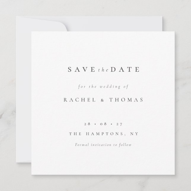 Save The Date Élégant Script" Mariage Enregistrer la date (Devant)
