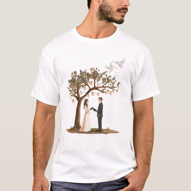 Save The Date Elegant Script Minimal Design T-Shirt (Front)