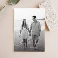 Élégant script noir et blanc photo Mariage